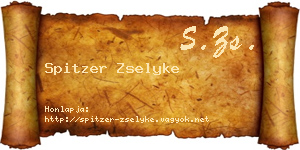 Spitzer Zselyke névjegykártya